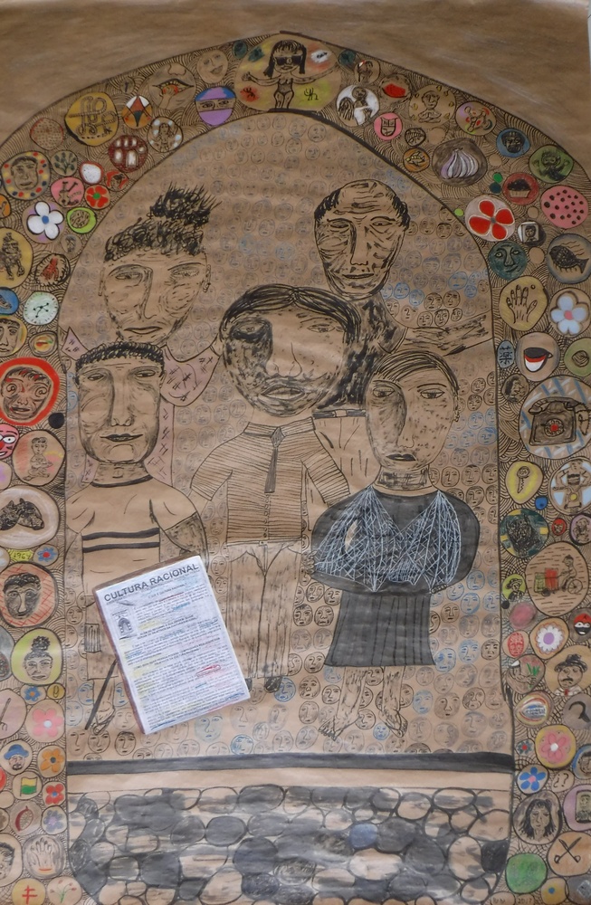 <b>Cultura Racional</b><br>Técnica: Tinta china en papel, creyones, collage<br>Año: 2017