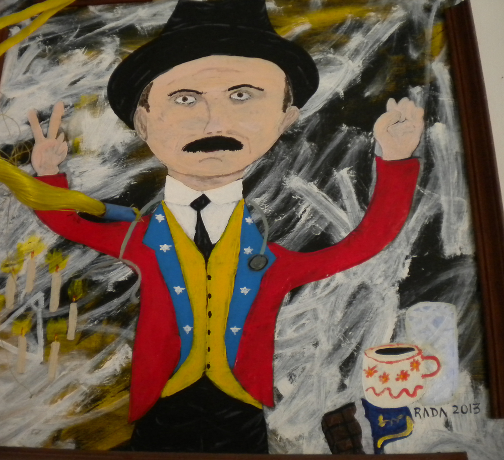 <b>Rezo a JGH</b><br>Técnica: Acrílico en contraenchapado<br>Año: 2013