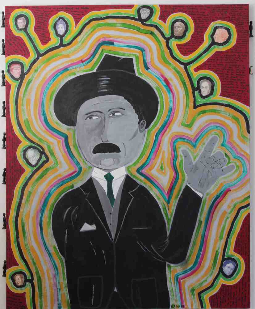 <b>Santo YO?</b><br>Técnica: Acrílico en contraenchapado, collage<br>Año: 2015