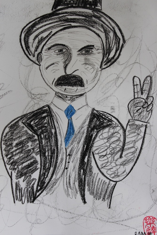 <b>JGH otra vez</b><br>Técnica: Creyones, carboncillo en papel<br>Año: 2015