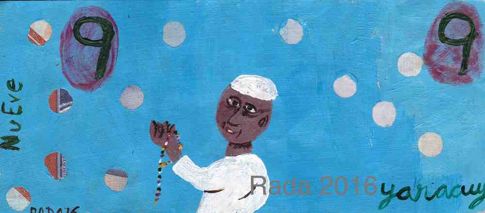 <b>Yawaroje</b><br>Técnica: Acrilico sobre papel moneda<br>Dimensiones: 7x15,5cm<br>Año: 2016