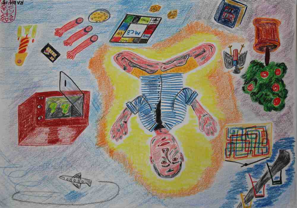 <b>Peras al horno</b><br>Técnica: Creyones sobre papel<br>Dimensiones: 30x41,5cm<br>Año: 2015