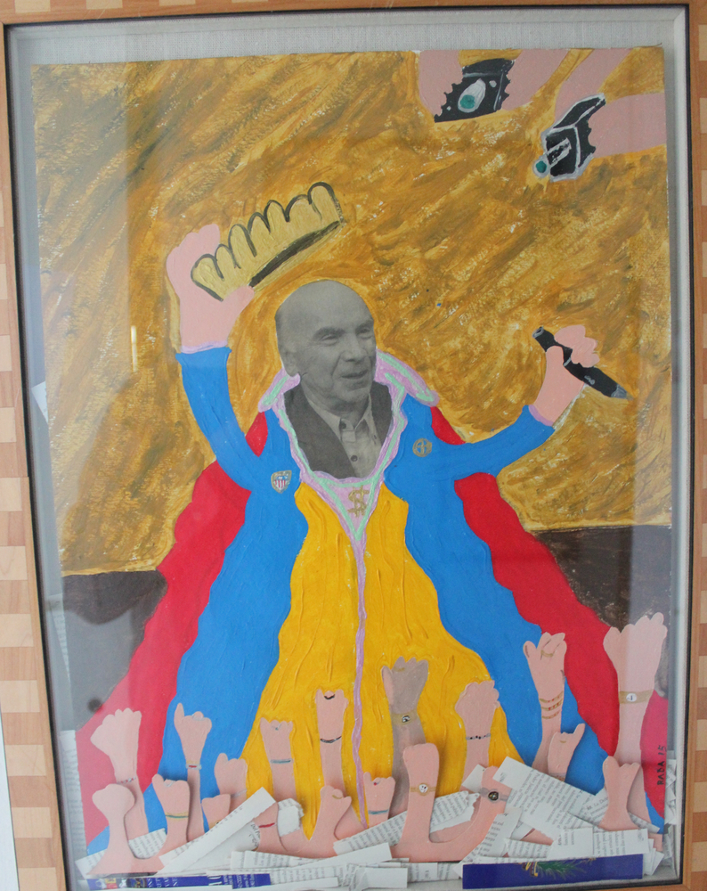 <b>Viva Yo (el Emperador)</b><br>Técnica: Técnica mixta, acrilico sobre papel, collage<br>Dimensiones: 57,5x43,5cm<br>Año: 2015